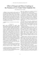 Effect of oxygen and micro-cracking on the flotation of low grade nickel sulphide ore
