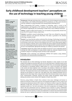 Early childhood development teachers’ perceptions on the use of technology in teaching young children