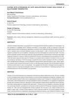 Coping with stressors in late adolescence/young adulthood : a salutogenic perspective