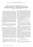 Implementation of CMMS software for a maintenance plan in a manufacturing industry