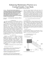 Enhancing maintenance practices at a  casting foundry : case study