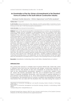 An examination of the key drivers of amendments to the standard forms of contract in the South African construction industry