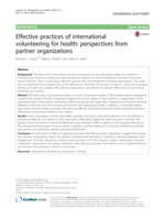 Effective practices of international volunteering for health : perspectives from partner organizations