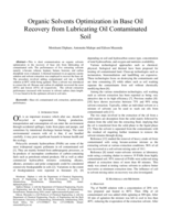 Organic solvents optimization in base oil recovery from lubricating oil contaminated soil
