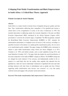 Critiquing print media transformation and black empowerment in South Africa : a critical race theory approach