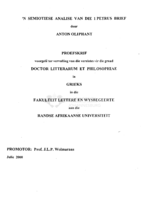 'n Semiotiese analise van die 1 Petrus brief