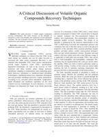 A critical discussion of volatile organic compounds recovery techniques