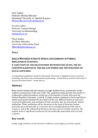 Single mothers in South Africa and Germany in formal employment contexts : a case study on the relationship between education, the re-conceptualisation of the role of women and the influence of social networks