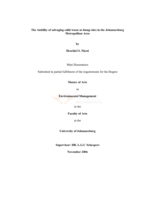 The viability of salvaging solid waste at dump sites in the Johannesburg Metropolitan Area