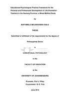 Educational-psychological practice framework for the personal and professional development of life-orientation teachers in the Gauteng Province : a mixed method study