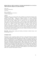 Reflecting on the learning centre requirements of social  urban housing projects in Johannesburg