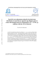 Search for new phenomena using the invariant mass  distribution of same-flavour opposite-sign dilepton pairs in events with missing transverse  momentum in √s = 13 TeV p p  collisions with the ATLAS detector