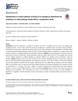 Hypothermia in trauma patients arriving at an emergency department by ambulance in Johannesburg, South Africa : a prospective study