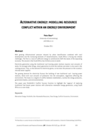 Alternative energy : modelling resource conflict within an energy environment