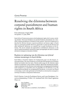 Resolving the dilemma between corporal punishment and human rights in South Africa