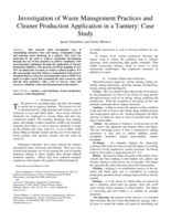 Investigation of waste management practices and cleaner production application in a tannery : case study