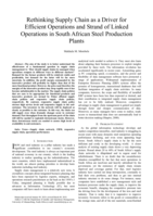 Rethinking supply chain as a driver for efficient operations and strand of linked operations in South African steel production plants