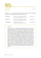 Reflection on a collaborative teaching project about gender inequality : students learning by doing through transdisciplinarity