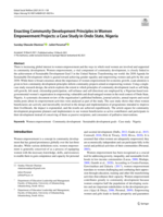 Enacting community development principles in women empowerment projects : a case study in Ondo State, Nigeria