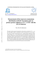 Measurement of the transverse momentum distribution of Drell–Yan lepton pairs in proton–proton collisions at √s = 13 TeV with the ATLAS detector
