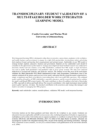 Transdisciplinary student validation of a multi-stakeholder work integrated learning model