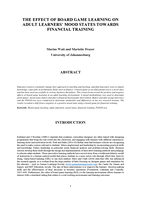 The effect of board game learning on adult learners’ mood states towards financial training