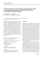Activated carbon from lignocellulosic waste residues : effect of activating agent on porosity characteristics and use as adsorbents for organic species