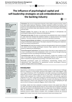 The influence of psychological capital and self-leadership strategies on job embeddedness in the banking industry