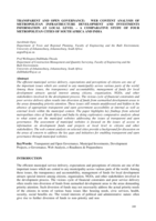 Transparent and open governance : web content analysis of metropolitan infrastructure development and investments information at local level – a comparative study of four metropolitan cities of South Africa and India
