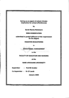 Caring as an aspect of school climate : implication for school effectiveness