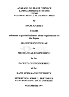 Analysis of blast furnace lining/cooling systems using computational fluid dynamics