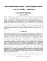 Application of work study for productivity improvement : a case study of a brewing company
