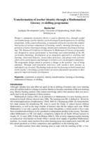 Transformation of teacher identity through a Mathematical Literacy re-skilling programme