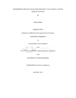 Determining the multi-manager strategy value-add in a South African context