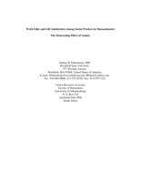 Work ethic and life satisfaction among social workers in Massachusetts : the moderating effect of gender