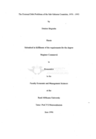 The external debt problems of the Sub-Saharan Countries, 1970-1993