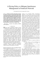 A pricing policy to mitigate interference management in femtocell network