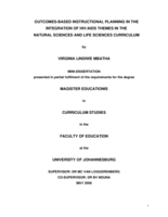 Outcomes-based instructional planning in the integration of HIV/AIDS themes in the natural sciences and life sciences curriculum.