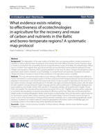 What evidence exists relating to effectiveness of ecotechnologies in agriculture for the recovery and reuse of carbon and nutrients in the Baltic and boreo‑temperate regions? a systematic map protocol