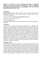 The role of traditional leadership in supporting orphans and vulnerable children in Zimbabwe: African traditional leadership perspective