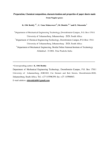 Preparation, chemical composition, characterization, and properties of Napier grass paper sheets