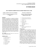 Heat transfer augmentation in 3D inner finned helical pipe
