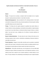 Cognitive absorption and behavioural intentions in virtual health communities : a focus on posters