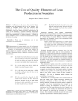 The cost of quality : elements of lean production in foundries