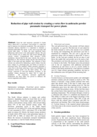 Reduction of pipe wall erosion by creating a vortex flow in anthracite powder pneumatic transport for power plants