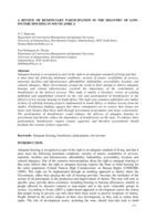 A review of beneficiary participation in the delivery of low income housing in South Africa