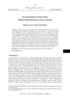 Pan-Africanisation of South African political cultural heritage as tourist attraction