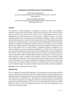 Assessment of software quality in agile practices