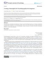 Creating a meaningful life: Psychobiographical investigations