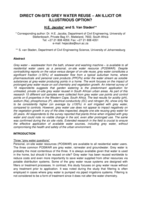 Direct on-site grey water reuse - an illicit or illustrious option?